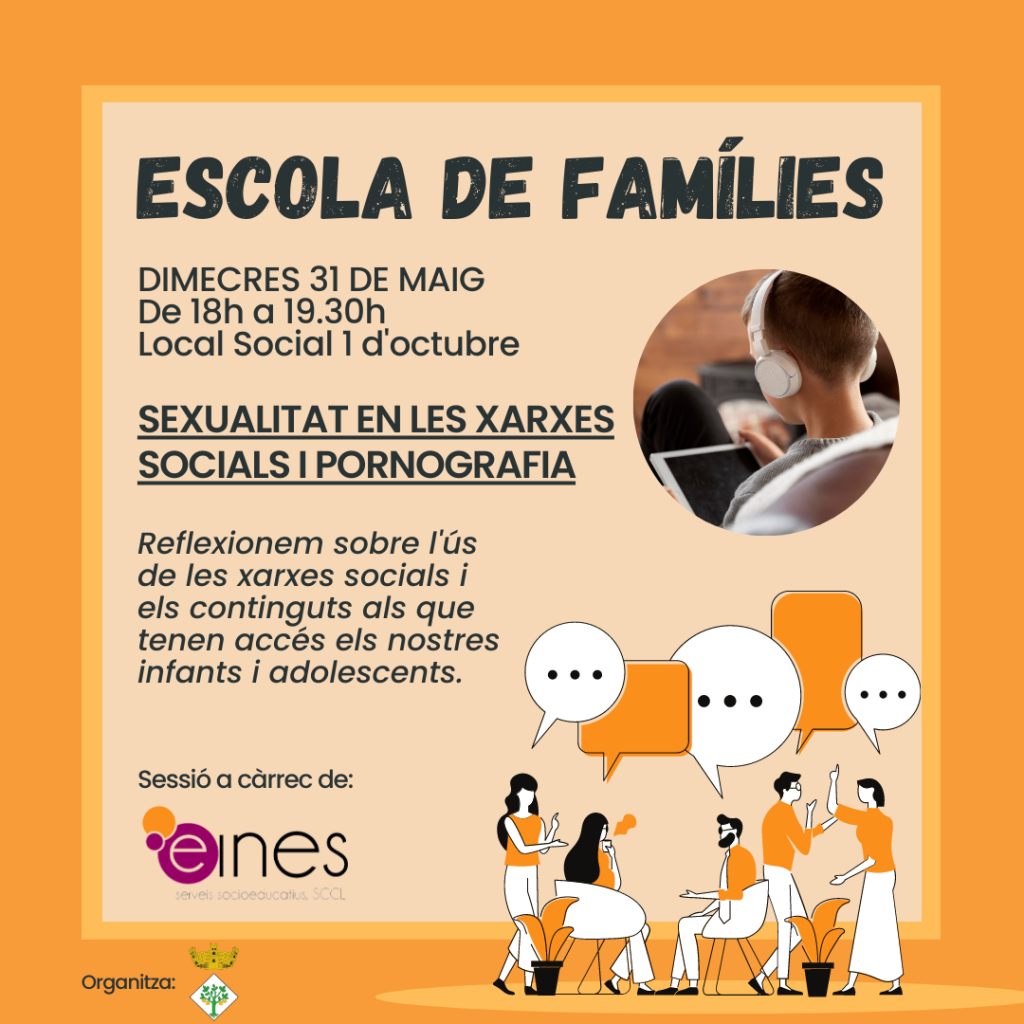 Cartell informatiu de l'Escola de Famílies a Massanes.